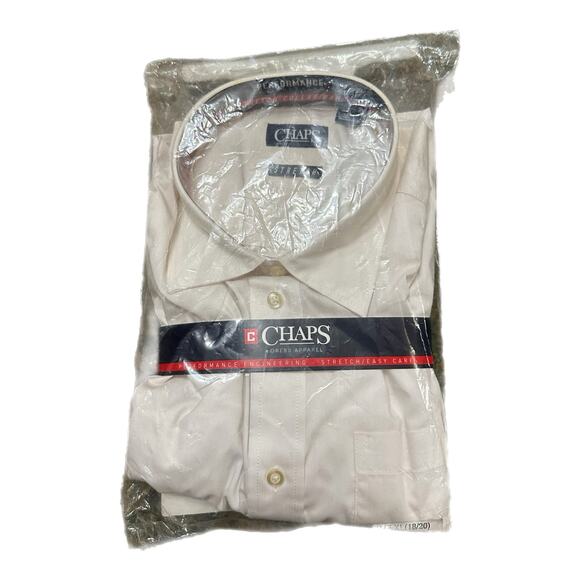 Chaps Men’s White Button Down Shirt, XL, 18-20, NWT - Picture 1 of 4